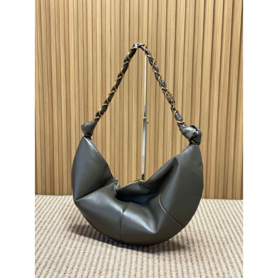 Replica Borsa a tracolla hobo Amalia YSL Saint Laurent cachi scuro