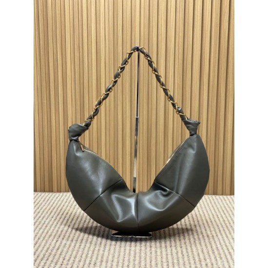 Replica Borsa a tracolla hobo Amalia YSL Saint Laurent cachi scuro