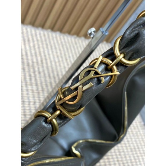 Replica Borsa a tracolla hobo Amalia YSL Saint Laurent cachi scuro