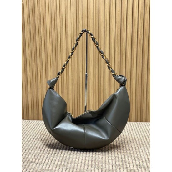 Replica Borsa a tracolla hobo Amalia YSL Saint Laurent cachi scuro