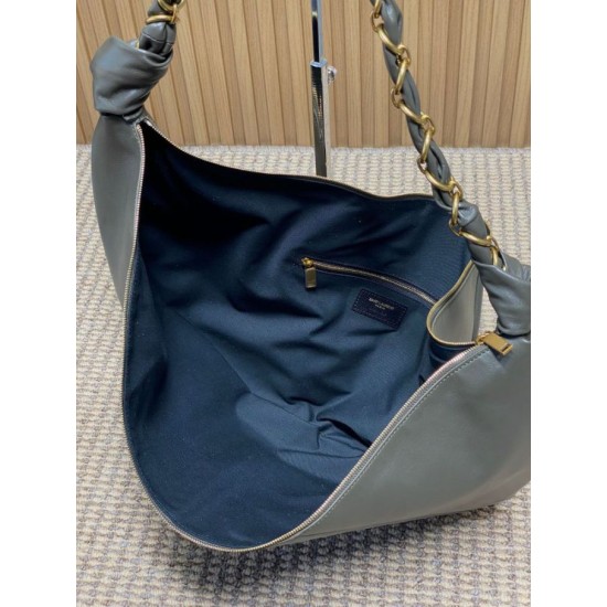 Replica Borsa a tracolla hobo Amalia YSL Saint Laurent cachi scuro