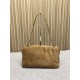 Replica Borsa a mano grande Calypso Envelope YSL Saint Laurent scamosciata marrone