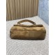 Replica Borsa a mano grande Calypso Envelope YSL Saint Laurent scamosciata marrone