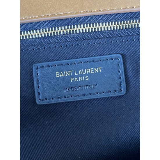 Replica Borsa a mano grande Calypso Envelope YSL Saint Laurent scamosciata marrone