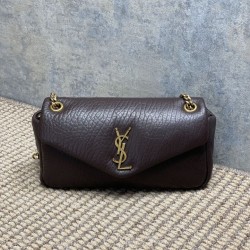 Replica Borsa Hobo Calypso piccola YSL Saint Laurent Borgogna