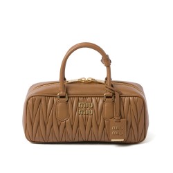 Borsa Miu Miu Arcadie Matelasse Nappa Caffè