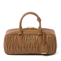 Replica Borsa Miu Miu Arcadie Matelasse Nappa Caffè