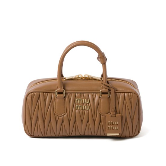 Replica Borsa Miu Miu Arcadie Matelasse Nappa Caffè