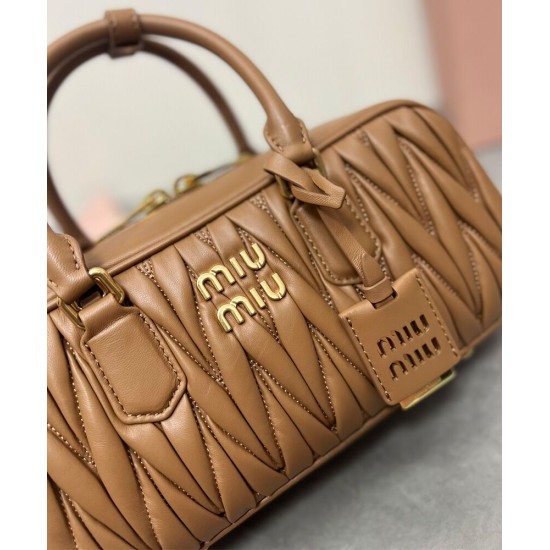 Replica Borsa Miu Miu Arcadie Matelasse Nappa Caffè