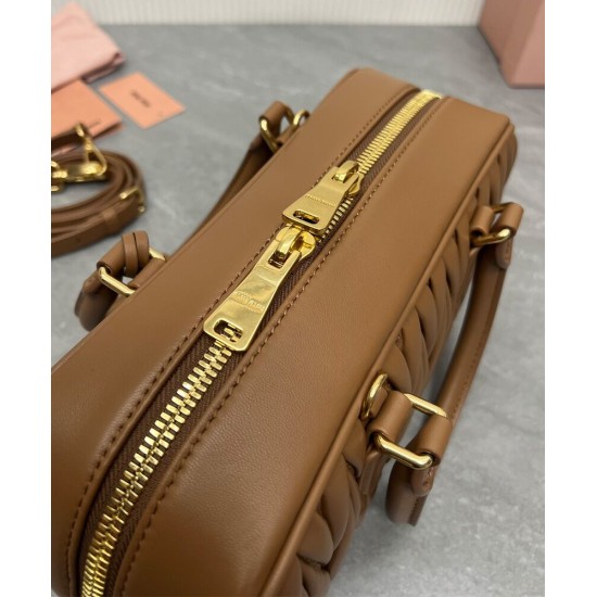 Replica Borsa Miu Miu Arcadie Matelasse Nappa Caffè