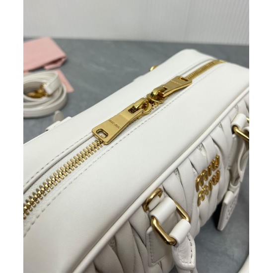 Replica Borsa Miu Miu Arcadie Matelasse Nappa Crema