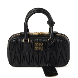 Replica Borsa Miu Miu Arcadie Matelasse Mini nappa Nero