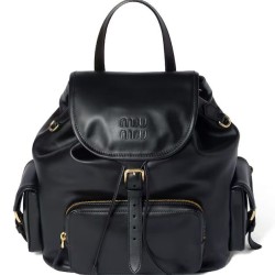 Replica Zaino in pelle Miumiu 5BZ042 Nero