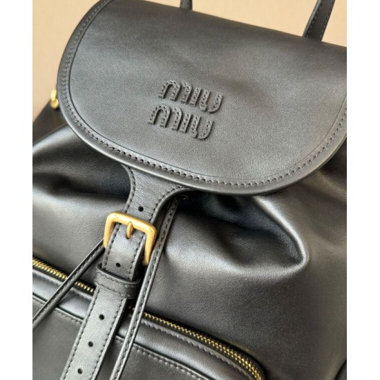 Replica Zaino in pelle Miumiu 5BZ042 Nero Imitazioni Replica Zaino in pelle Miumiu 5BZ042 Nero