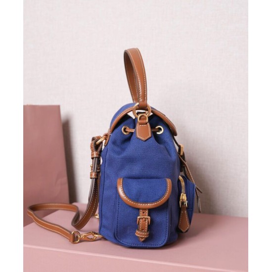 Replica Zaino in tela Miumiu 5BZ043 blu Imitazioni Replica Zaino in tela Miumiu 5BZ043 blu