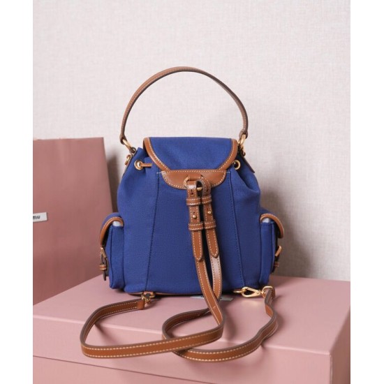 Replica Zaino in tela Miumiu 5BZ043 blu Imitazioni Replica Zaino in tela Miumiu 5BZ043 blu