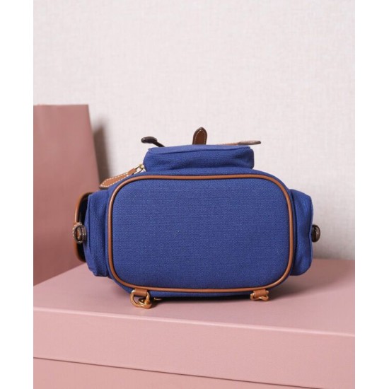 Replica Zaino in tela Miumiu 5BZ043 blu Imitazioni Replica Zaino in tela Miumiu 5BZ043 blu