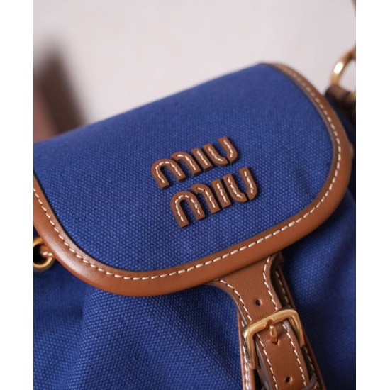 Replica Zaino in tela Miumiu 5BZ043 blu Imitazioni Replica Zaino in tela Miumiu 5BZ043 blu