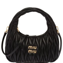 Replica Borsa hobo mini Miu Miu Wander Matelasse Nero
