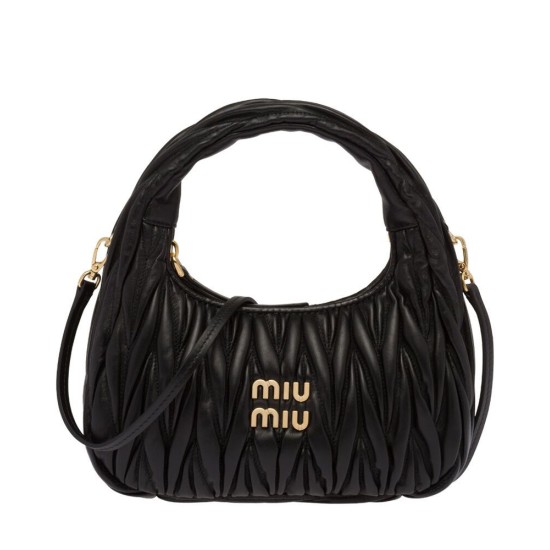 Replica Borsa hobo mini Miu Miu Wander Matelasse Nero Imitazioni Replica Borsa hobo mini Miu Miu Wander Matelasse Nero