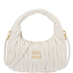 Replica Borsa hobo mini Miu Miu Wander Matelasse Bianco