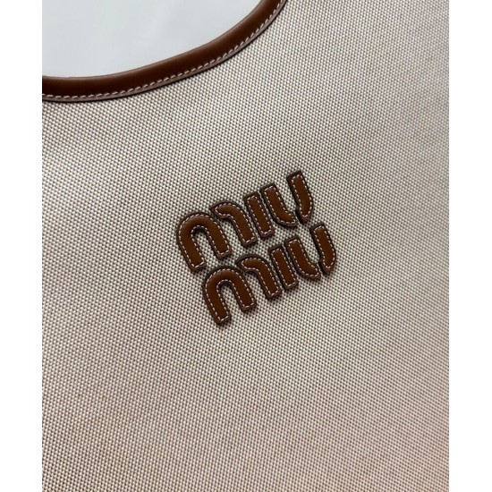 Replica Borse Alta Qualità a tracolla in tela Miumiu IVY 5BG231 caffè Imitazioni Replica Borse Alta Qualità a tracolla in tela Miumiu IVY 5BG231 caffè
