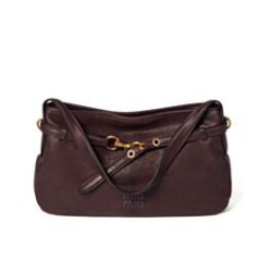 Replica Borsa a tracolla Miumiu Adventure Nappa 5BC181 Caffè