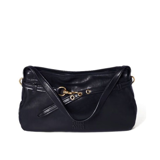 Replica Borsa a tracolla Miumiu Adventure Nappa 5BC181 Nero