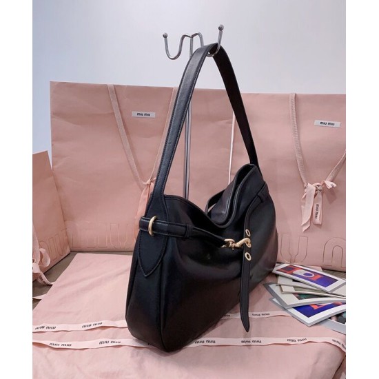 Replica Borsa a tracolla Miumiu Adventure Nappa 5BC181 Nero