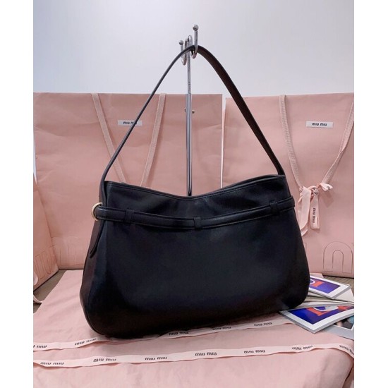 Replica Borsa a tracolla Miumiu Adventure Nappa 5BC181 Nero