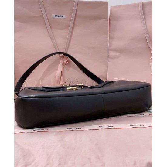 Replica Borsa a tracolla Miumiu Adventure Nappa 5BC181 Nero