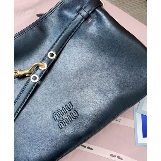 Replica Borsa a tracolla Miumiu Adventure Nappa 5BC181 Nero