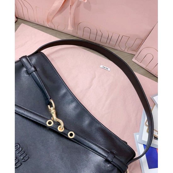 Replica Borsa a tracolla Miumiu Adventure Nappa 5BC181 Nero