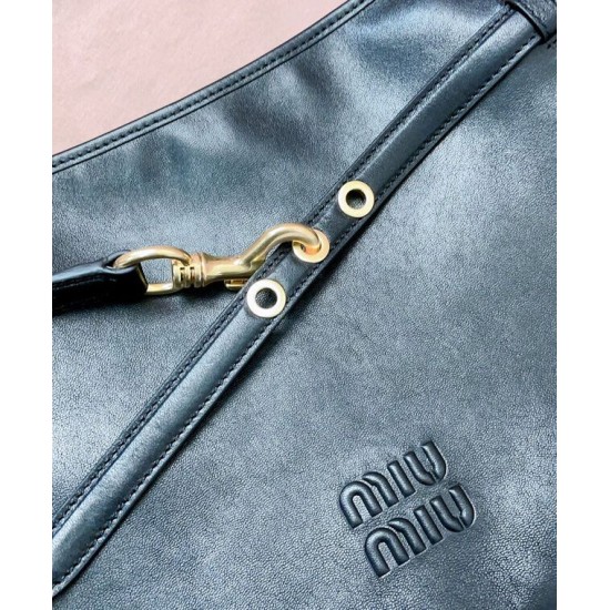 Replica Borsa a tracolla Miumiu Adventure Nappa 5BC181 Nero