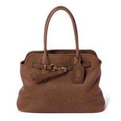Replica Borsa tote Miu Miu Adventure nappa 5BG291 Caffè