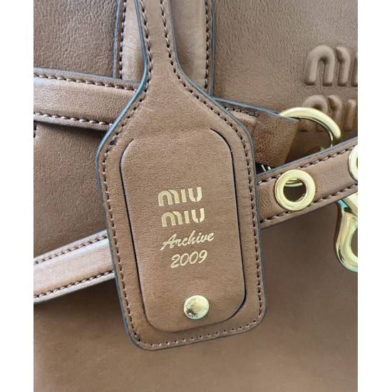 Replica Borsa tote Miu Miu Adventure nappa 5BG291 Caffè Imitazioni Replica Borsa tote Miu Miu Adventure nappa 5BG291 Caffè