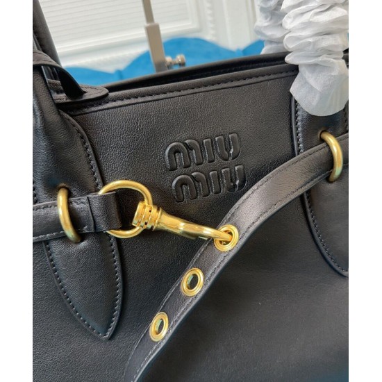 Replica Borsa tote Miu Miu Adventure nappa 5BG291 Nero Imitazioni Replica Borsa tote Miu Miu Adventure nappa 5BG291 Nero