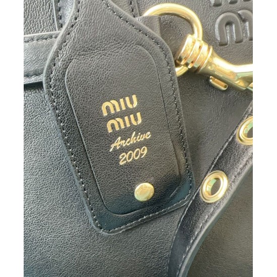Replica Borsa tote Miu Miu Adventure nappa 5BG291 Nero Imitazioni Replica Borsa tote Miu Miu Adventure nappa 5BG291 Nero