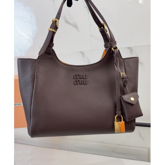 Replica Borse a mano Miu Miu Hobo tote 5BA304 Caffè Imitazioni Replica Borse a mano Miu Miu Hobo tote 5BA304 Caffè