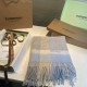 Replica Dettagli perfetti Scialle cashmere con motivo check Burberry e bordi sfrangiati blu 60 x 180