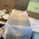 Replica Dettagli perfetti Scialle cashmere con motivo check Burberry e bordi sfrangiati blu 60 x 180