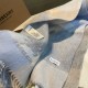 Replica Dettagli perfetti Scialle cashmere con motivo check Burberry e bordi sfrangiati blu 60 x 180