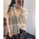 Replica Dettagli perfetti Scialle cashmere con motivo check Burberry e bordi sfrangiati blu 60 x 180