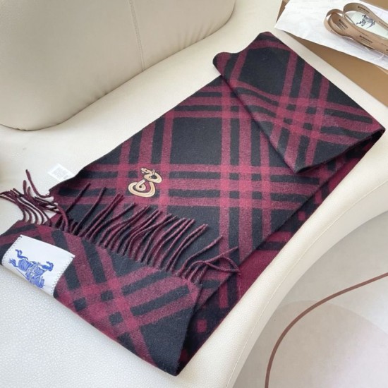 Replica falso Sciarpa in cashmere con motivo check Burberry e orlo con nappe nero/rosso 30 x 168 Imitazioni Replica falso Sciarpa in cashmere con motivo check Burberry e orlo con nappe nero/rosso 30 x 168