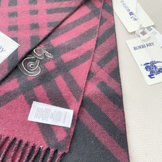 Replica falso Sciarpa in cashmere con motivo check Burberry e orlo con nappe nero/rosso 30 x 168 Imitazioni Replica falso Sciarpa in cashmere con motivo check Burberry e orlo con nappe nero/rosso 30 x 168