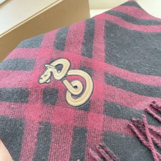 Replica falso Sciarpa in cashmere con motivo check Burberry e orlo con nappe nero/rosso 30 x 168 Imitazioni Replica falso Sciarpa in cashmere con motivo check Burberry e orlo con nappe nero/rosso 30 x 168
