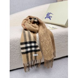 Dettagli perfetti Sciarpa reversibile Burberry cashmere con motivo check e scudo B beige archivio 30 x 168