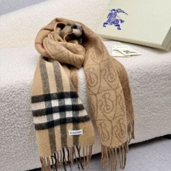 Replica Dettagli perfetti Sciarpa reversibile Burberry cashmere con motivo check e scudo B beige archivio 30 x 168