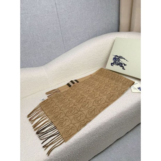 Replica Dettagli perfetti Sciarpa reversibile Burberry cashmere con motivo check e scudo B beige archivio 30 x 168