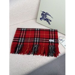 Sciarpa classica cashmere a quadri Burberry rossa 30 x 155